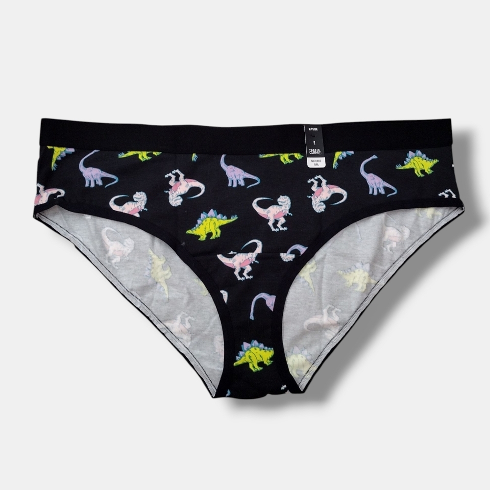 NWT Torrid Dinosaur Print Hipster Bottoms - Black and Multicolor Sz 1